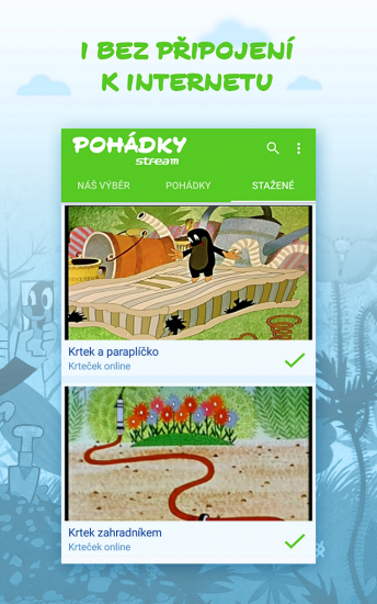 Aplikace Pohádky_i bez připojení k internetu (zdroj Stream.cz)