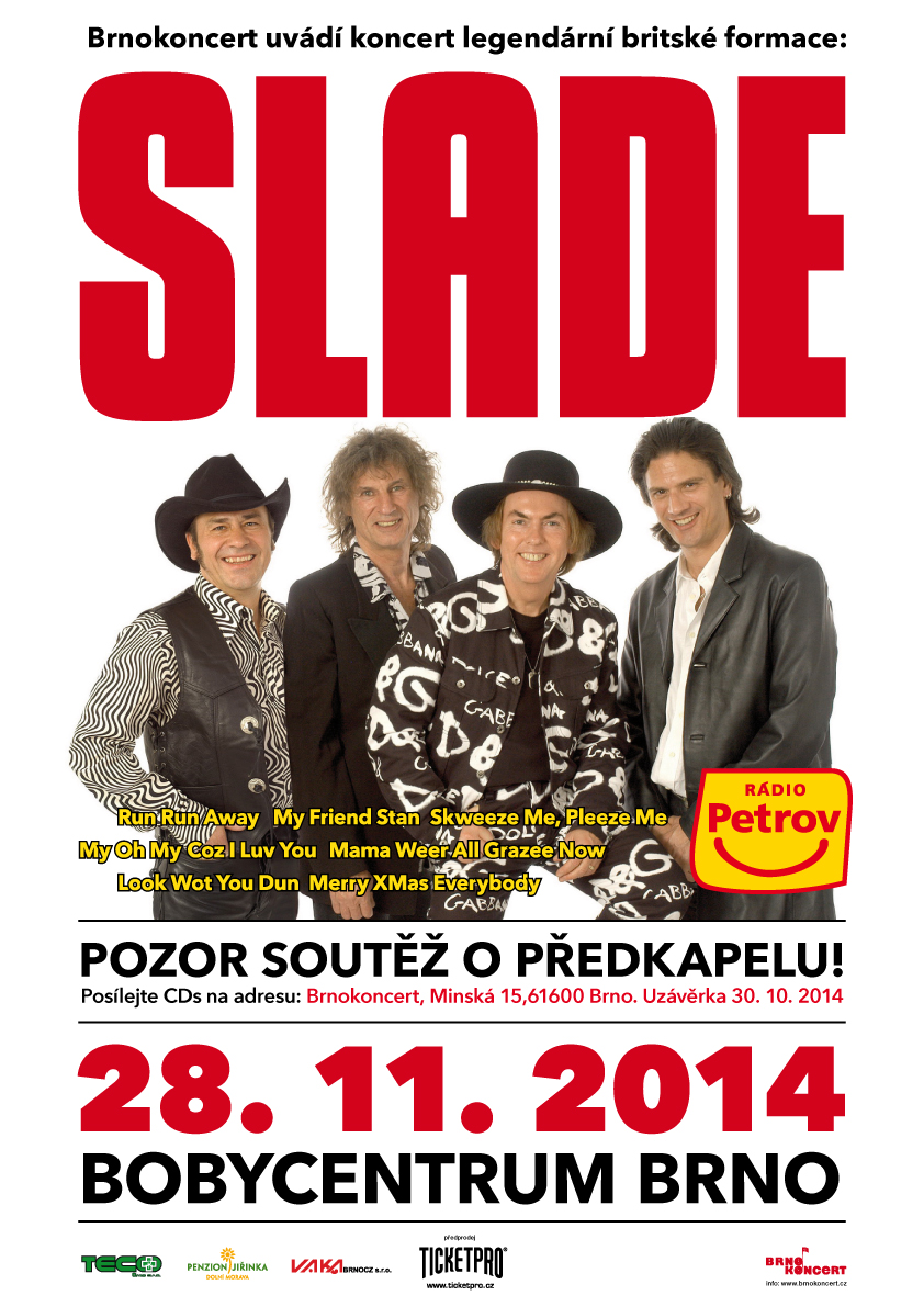 Britská legenda Slade míří do Brna